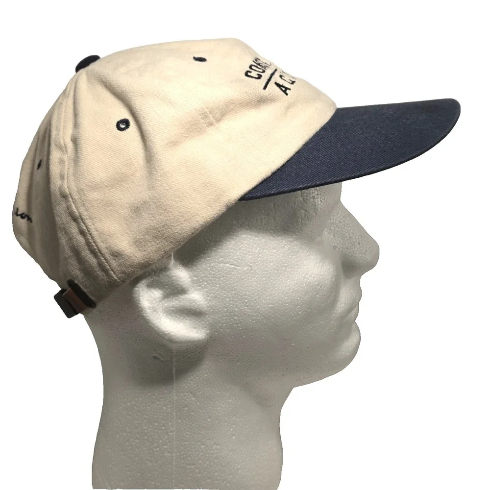 Champion Coast Guard Academy Hat Beige Navy Adjustable Cotton Cap - Picture 4 of 10